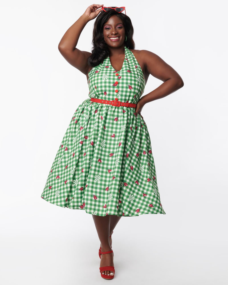 Plus size halter swing dress sale